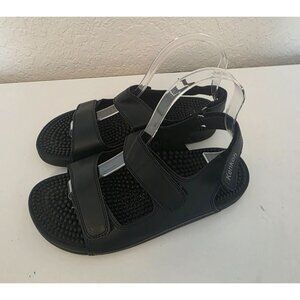 Kenkoh Unisex 2 Strap Black Massage Comfort Sandals Men's 6 Ladies 7 - LE-517